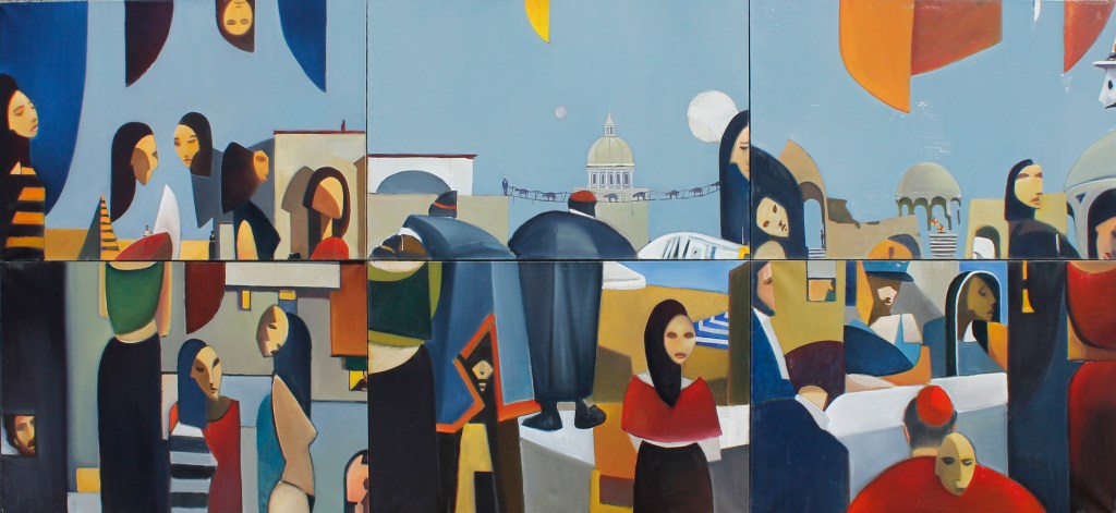 Il Teatro del bailo, olio su tela 200x450 cm, 2013